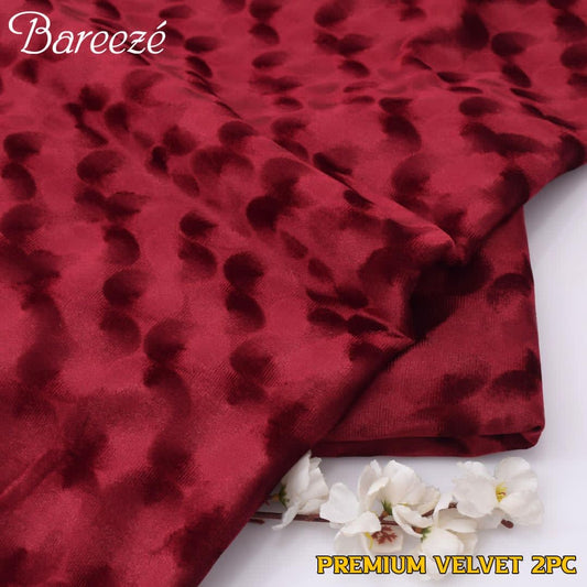 Barezze Korean Velvet 2-Pc Mahroon
